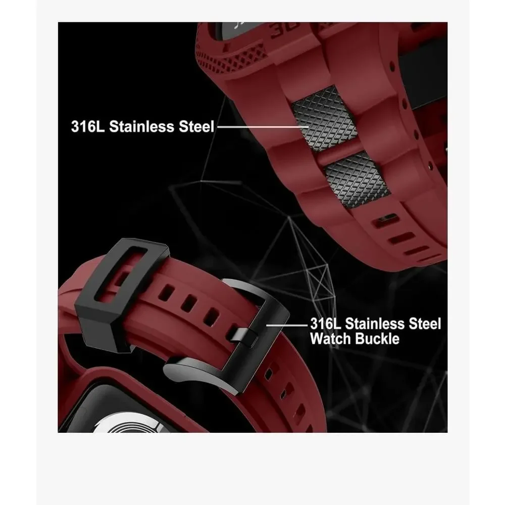 Bands‎ Compatible for Apple Watch with Protective Case for Watch